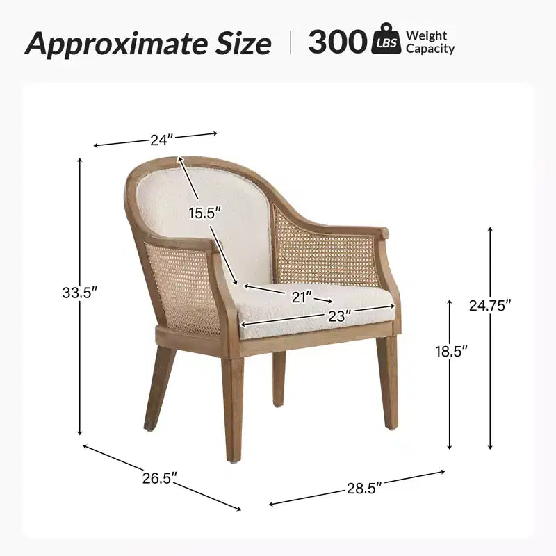 Sessel im Landhausstil aus Rattan und Massivholz