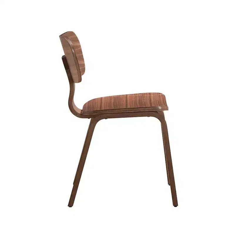 Set of 2 Wooden Side Chairs in Walnut