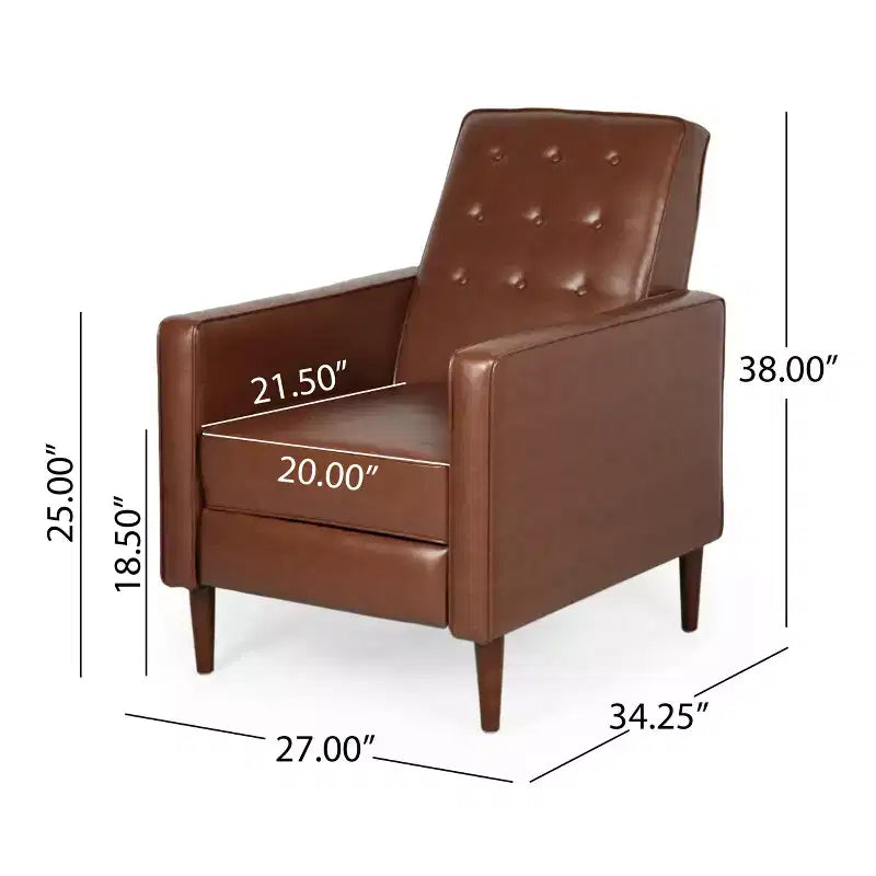 Mid Century Modern Tufted Pushback Recliners (Set of 2)