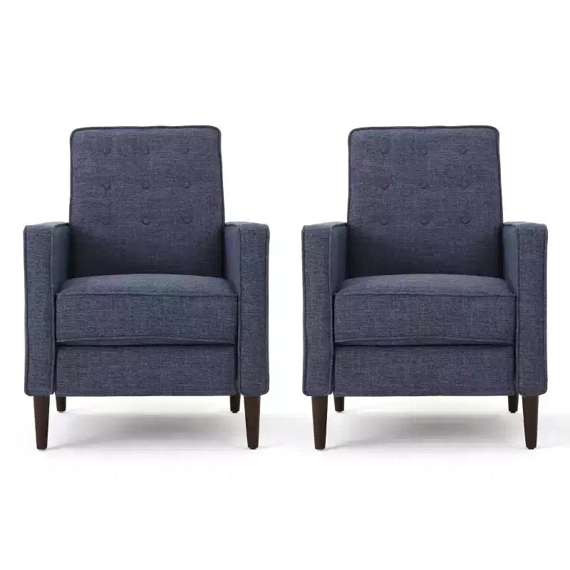Sillones reclinables con respaldo abatible y capitoné de estilo moderno de mediados de siglo (juego de 2)