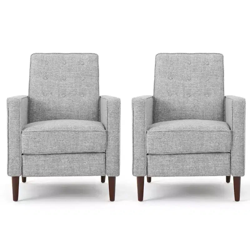 Sillones reclinables con respaldo abatible y capitoné de estilo moderno de mediados de siglo (juego de 2)