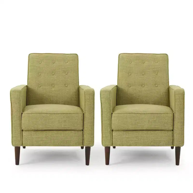 Sillones reclinables con respaldo abatible y capitoné de estilo moderno de mediados de siglo (juego de 2)