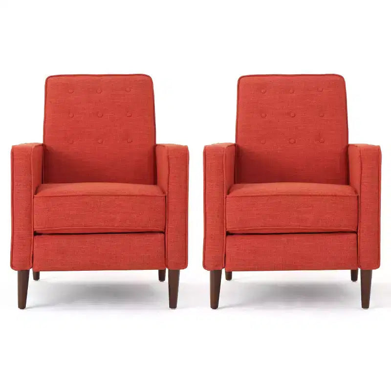 Sillones reclinables con respaldo abatible y capitoné de estilo moderno de mediados de siglo (juego de 2)