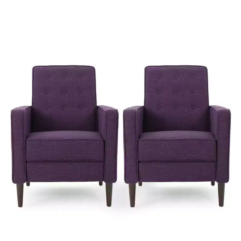 Sillones reclinables con respaldo abatible y capitoné de estilo moderno de mediados de siglo (juego de 2)