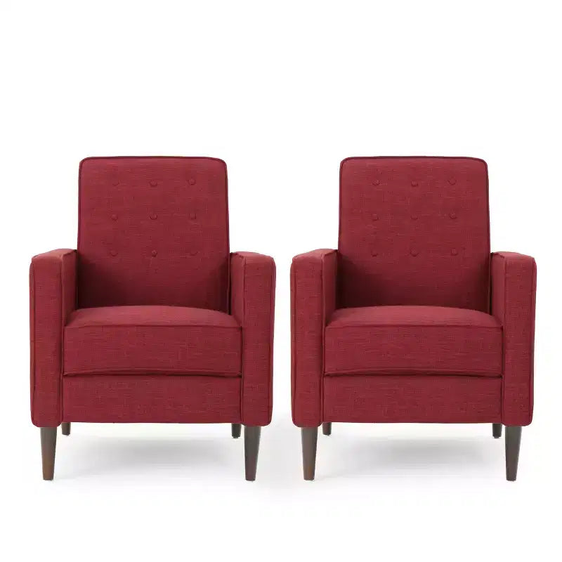 Sillones reclinables con respaldo abatible y capitoné de estilo moderno de mediados de siglo (juego de 2)