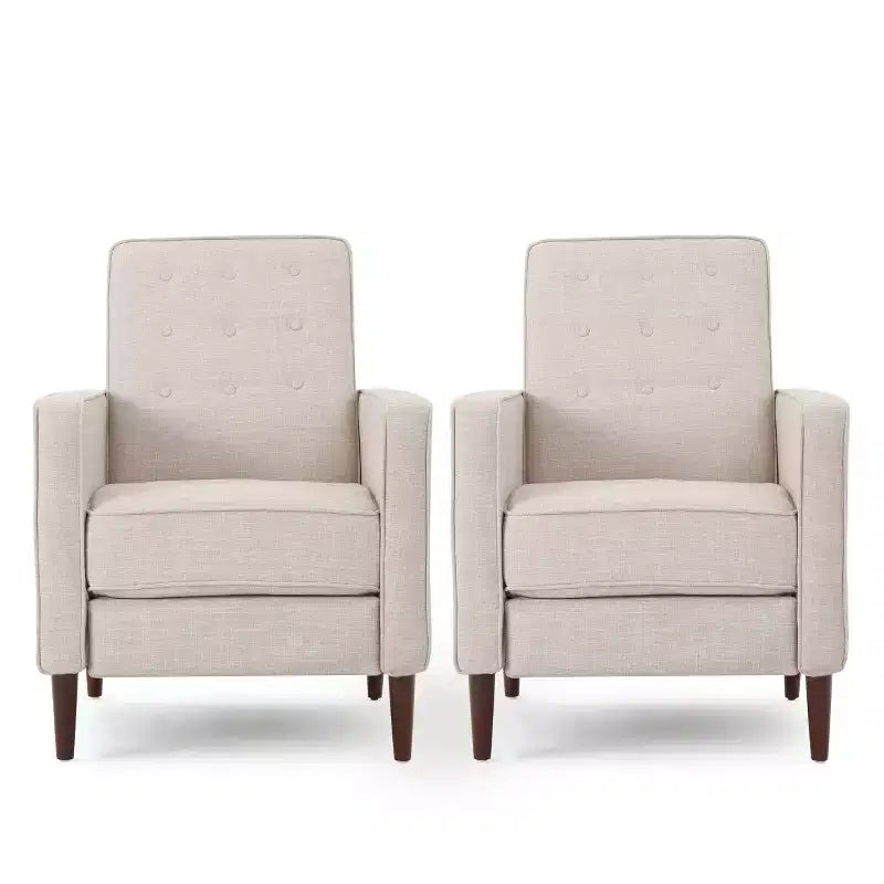 Sillones reclinables con respaldo abatible y capitoné de estilo moderno de mediados de siglo (juego de 2)
