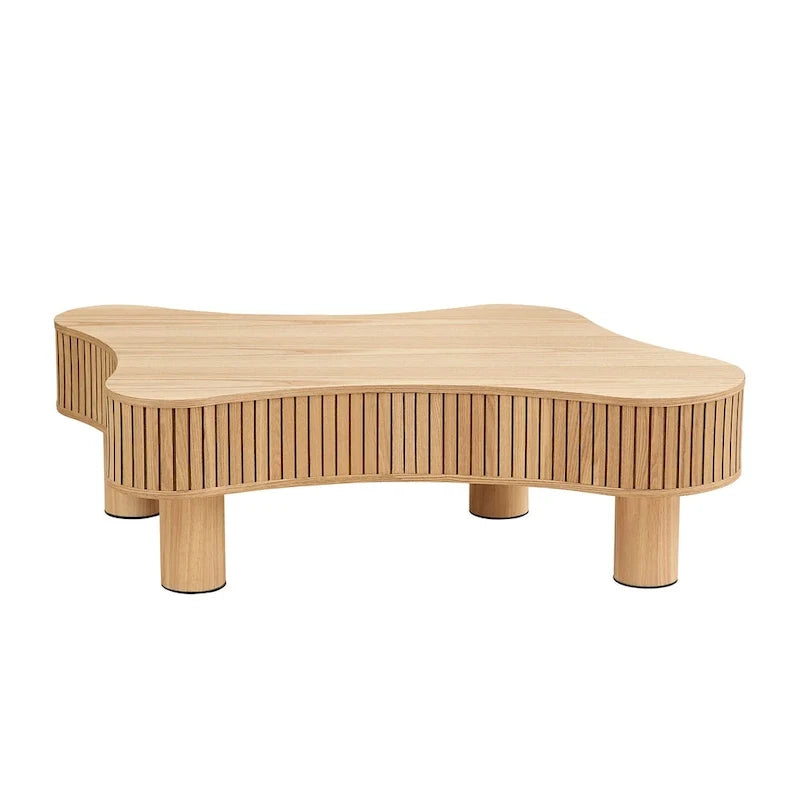 42.52 Zoll moderner handgefertigter Couchtisch in Trommelform aus Holz