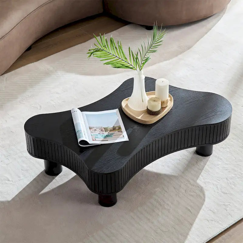 42.52 Zoll moderner handgefertigter Couchtisch in Trommelform aus Holz