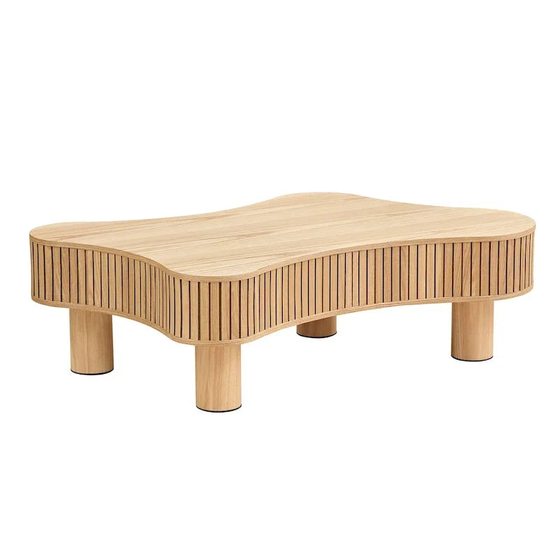 42.52 Zoll moderner handgefertigter Couchtisch in Trommelform aus Holz