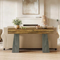 Mesa de entrada estilo granja, mesa consola larga de madera para sofá de 63 pulgadasB