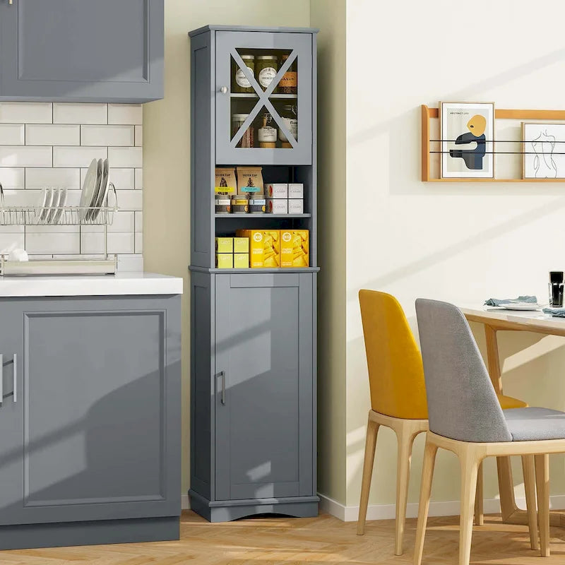 Armoire de salle de bain autoportante de 67 de haut avec 5 - Voir les détails