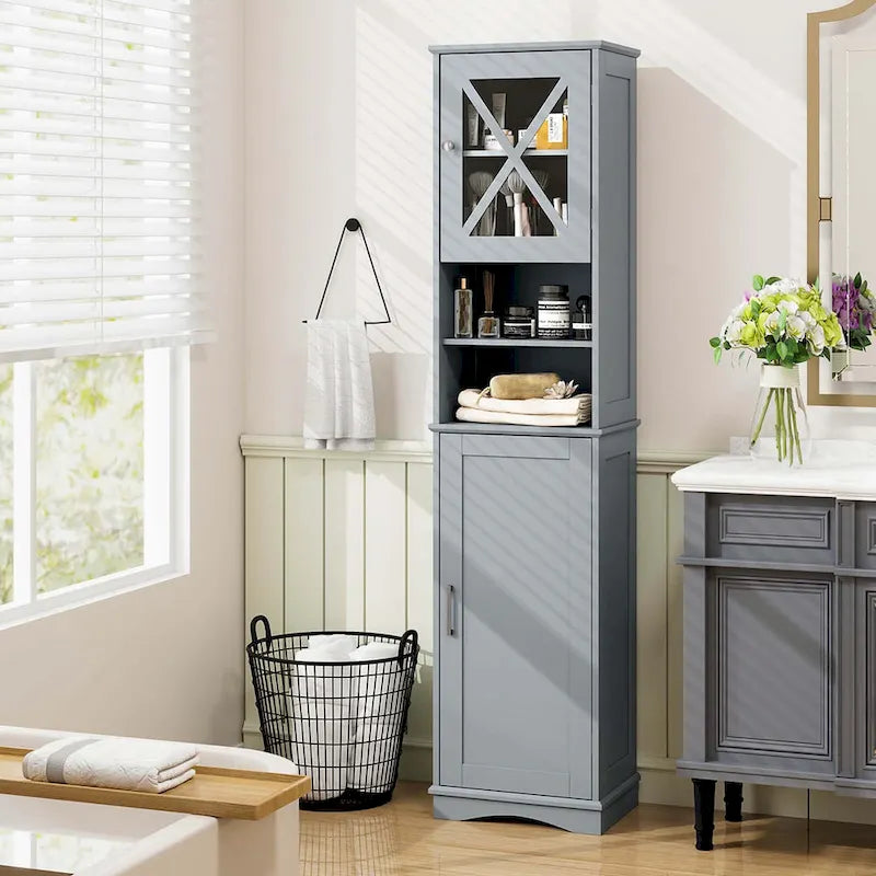 Armoire de salle de bain autoportante de 67 de haut avec 5 - Voir les détails