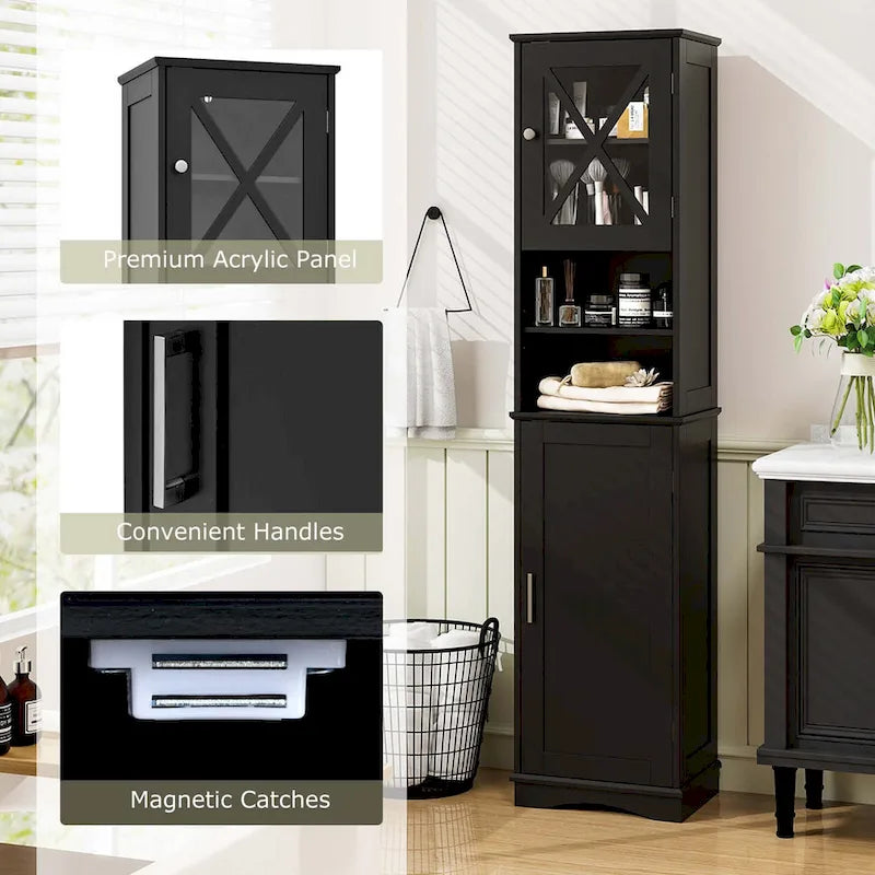 Armoire de salle de bain autoportante de 67 de haut avec 5 - Voir les détails