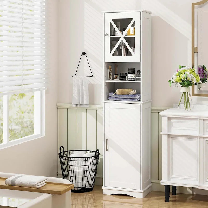 Armoire de salle de bain autoportante de 67 de haut avec 5 - Voir les détails
