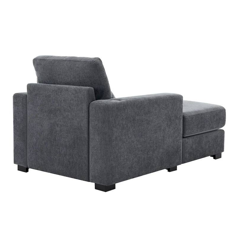 Übergroßes modernes Chaiselongue-Sofa mit Kissen, Ladestation und Getränkehaltern