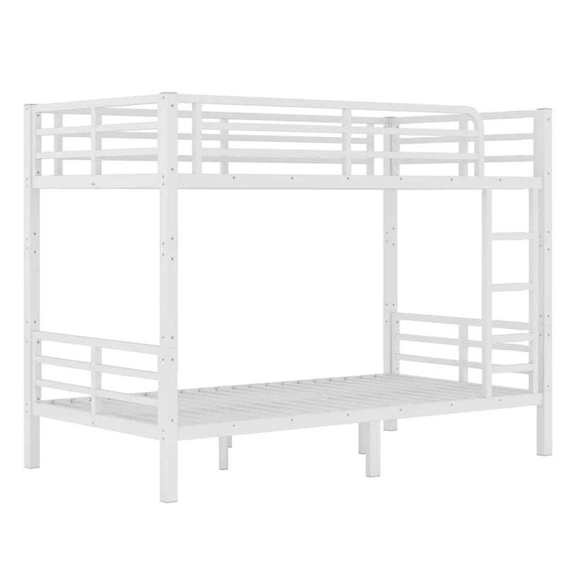 Metal Twin XL over Twin XL Bunk Bed for Teens and Adults,Space-Saving/Noise Reduced/No Box Spring Needed,White