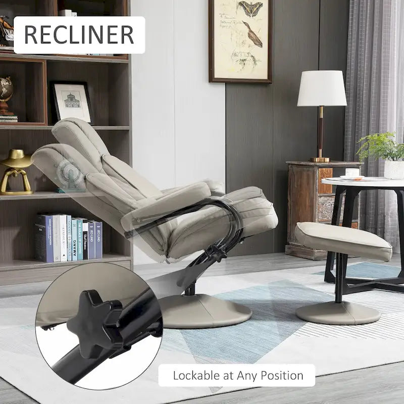 30 Relaxsessel mit hoher Rückenlehne und Drehfunktion, inklusive Hocker