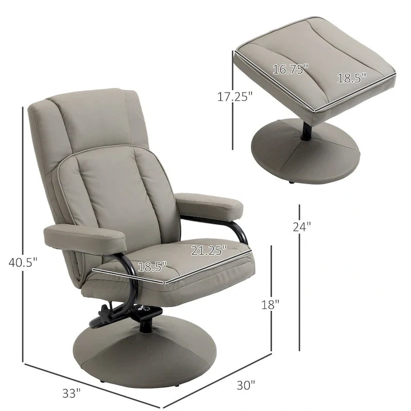 30 Relaxsessel mit hoher Rückenlehne und Drehfunktion, inklusive Hocker