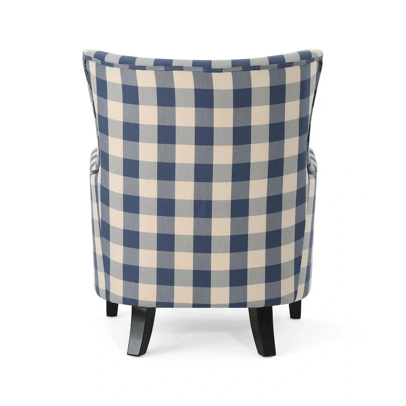 Modern Retro 30.25 High Back Upholstered Arm Chair with Wood Legs for Living Room
