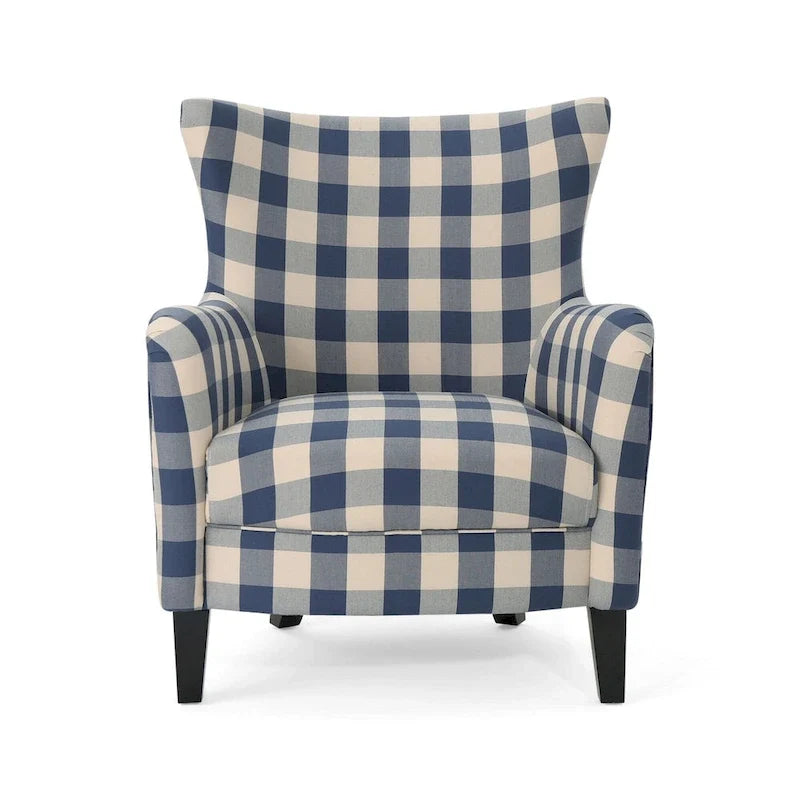 Modern Retro 30.25 High Back Upholstered Arm Chair with Wood Legs for Living Room