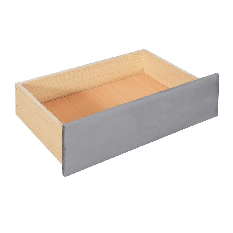 Twin-Daybed aus Cloud-Samt mit Ausziehbett, Schubladen und USB-Anschluss