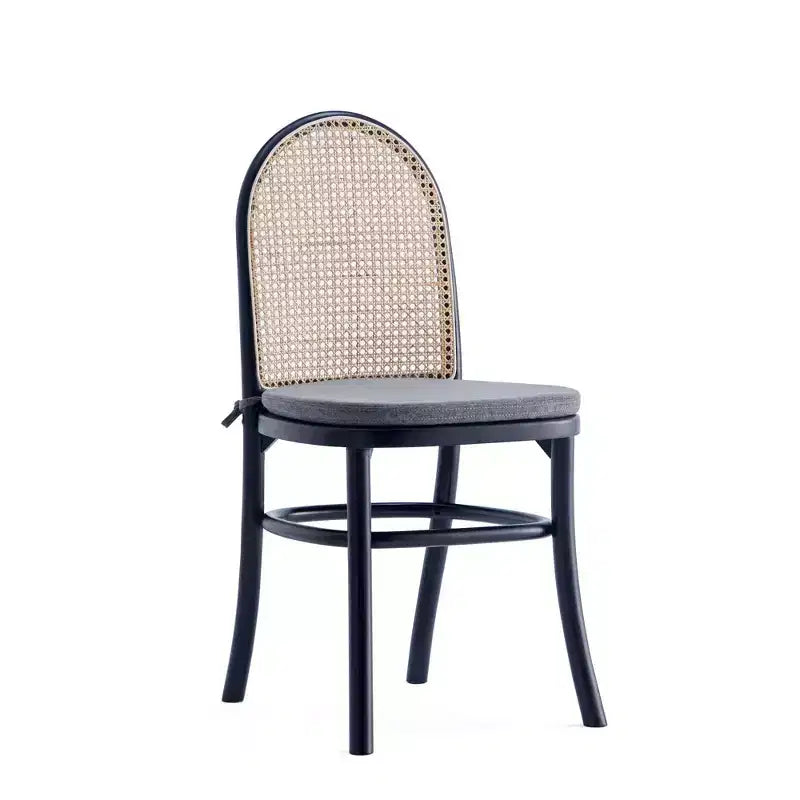 Set aus 2 Esszimmerstühlen mit grauen Sitzkissen