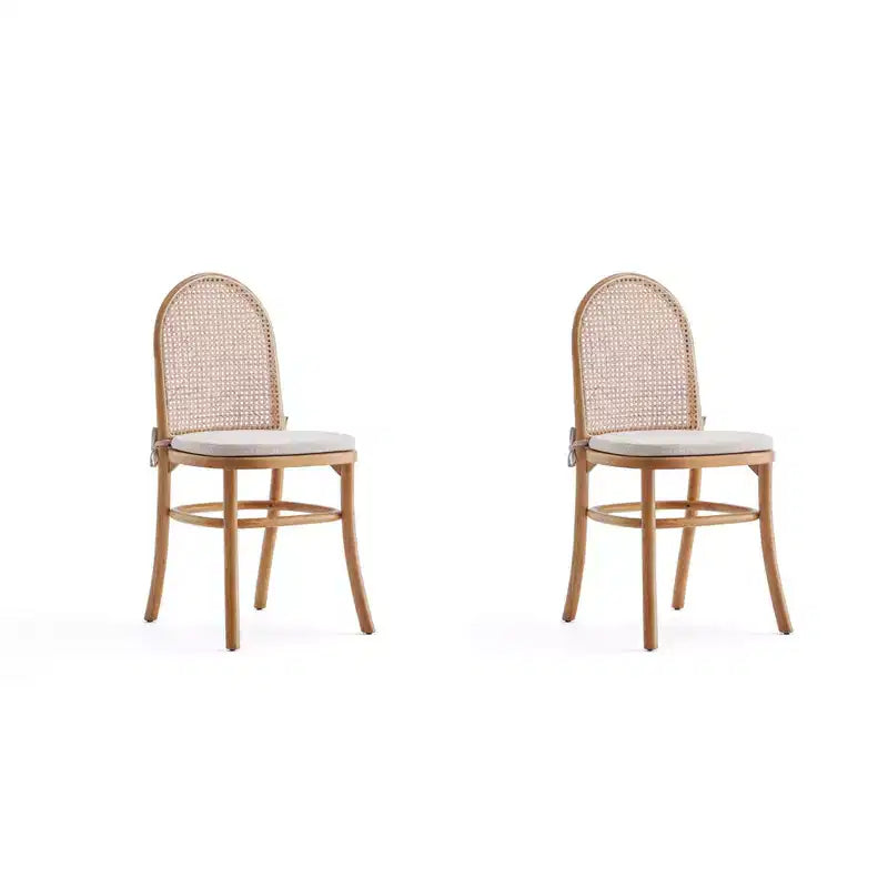 Set aus 2 Esszimmerstühlen mit grauen Sitzkissen