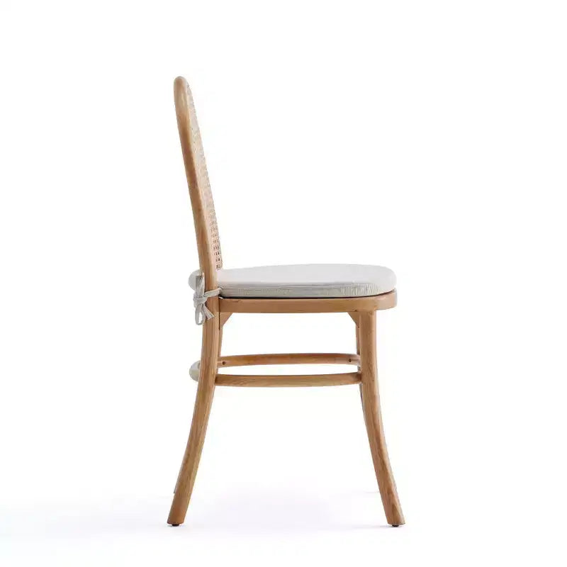 Set aus 2 Esszimmerstühlen mit grauen Sitzkissen