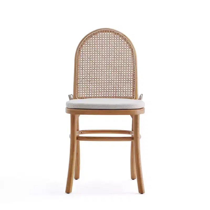 Set aus 2 Esszimmerstühlen mit grauen Sitzkissen
