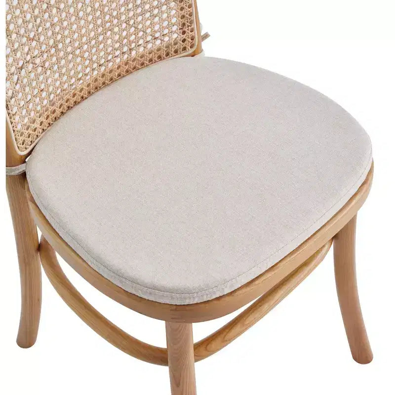 Set aus 2 Esszimmerstühlen mit grauen Sitzkissen