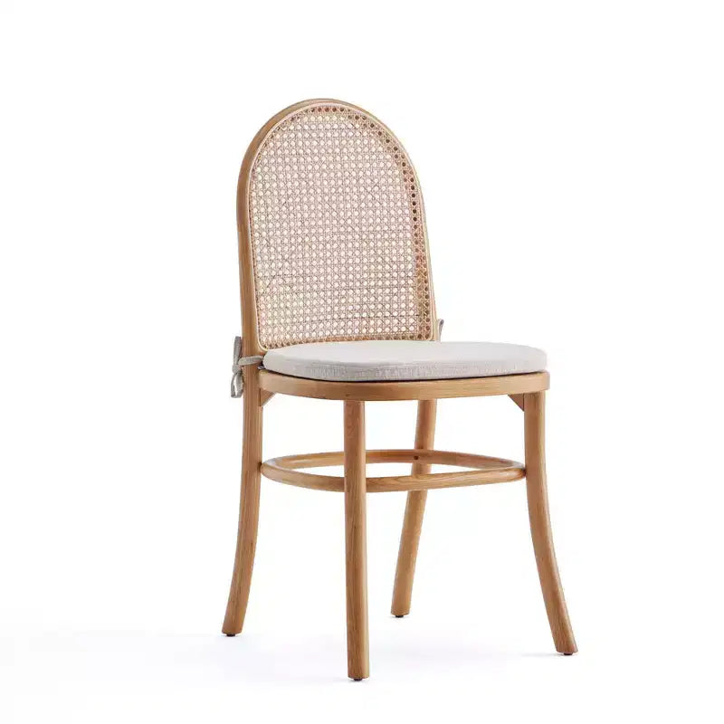 Set aus 2 Esszimmerstühlen mit grauen Sitzkissen