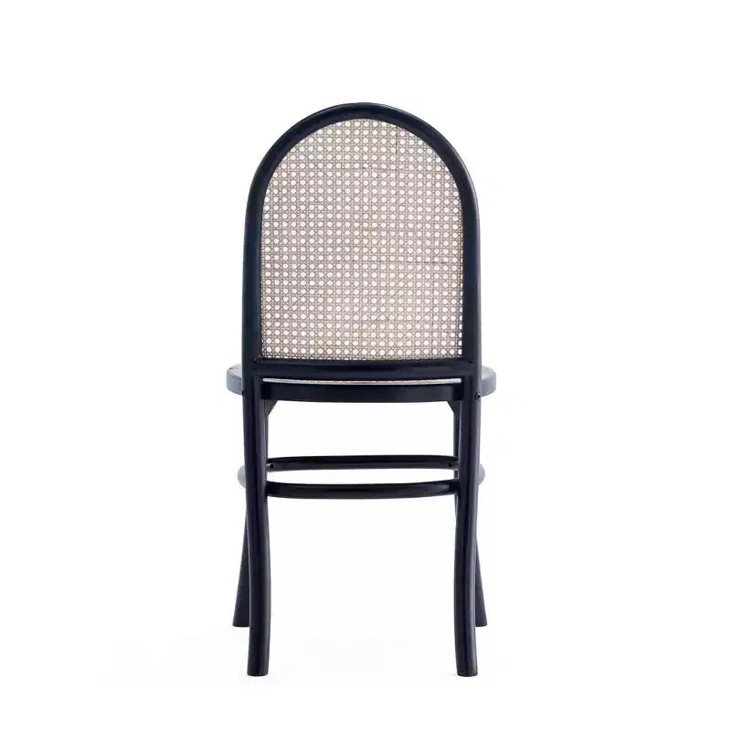Set of 2 Dining Chairs with Gray Cushions