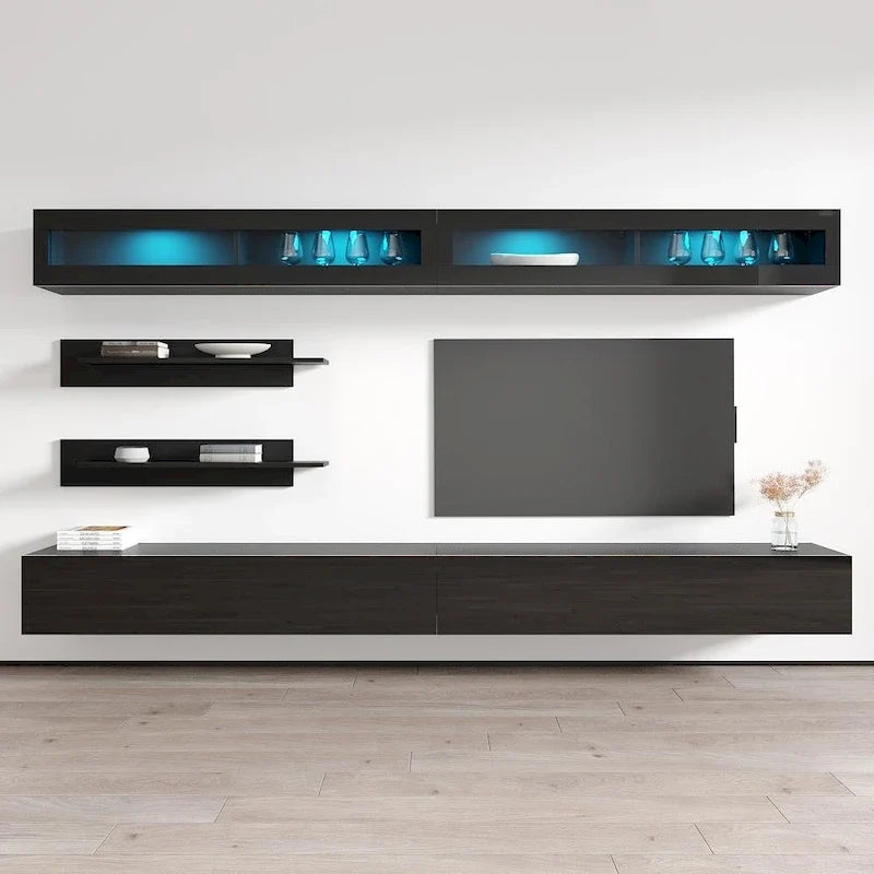 Schwebendes, modernes TV-Möbel zur Wandmontage