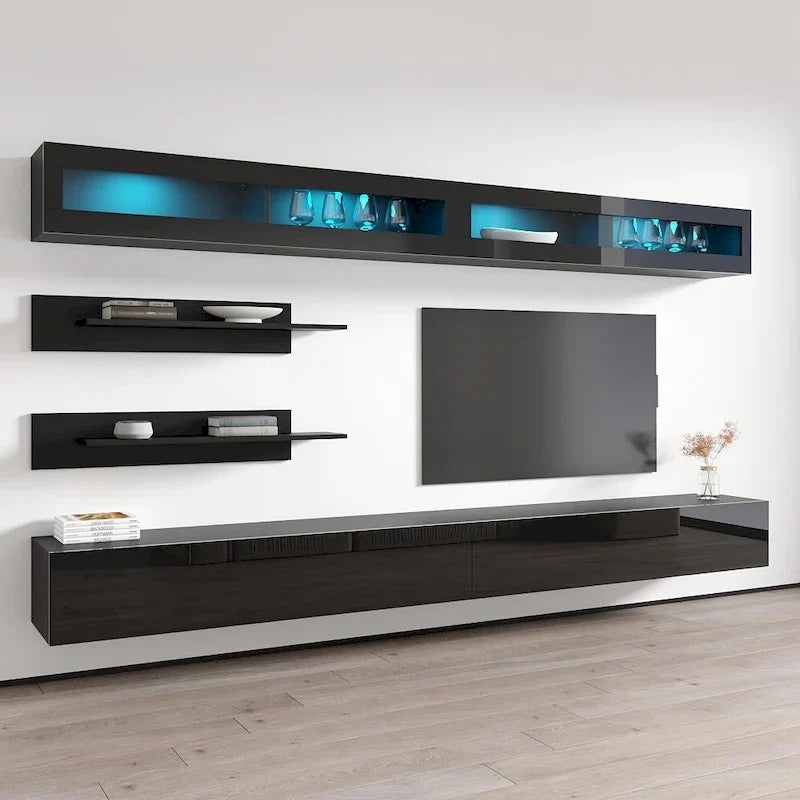 Schwebendes, modernes TV-Möbel zur Wandmontage