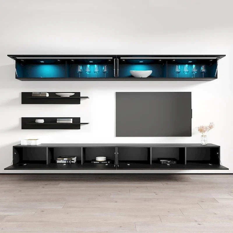Schwebendes, modernes TV-Möbel zur Wandmontage