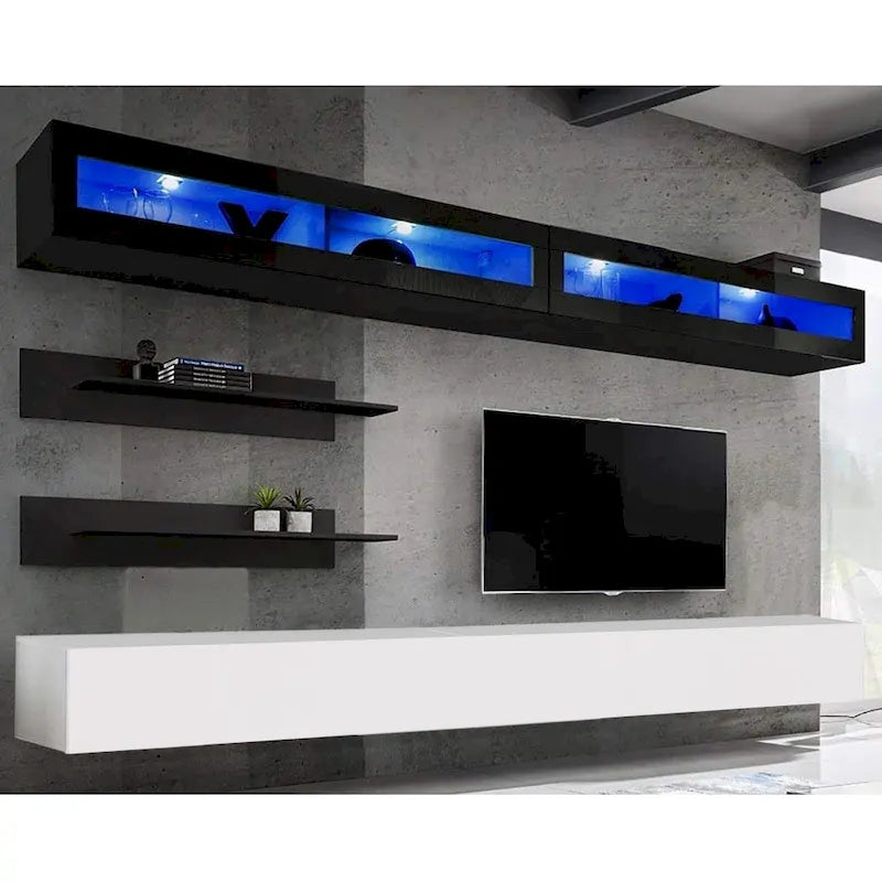 Schwebendes, modernes TV-Möbel zur Wandmontage