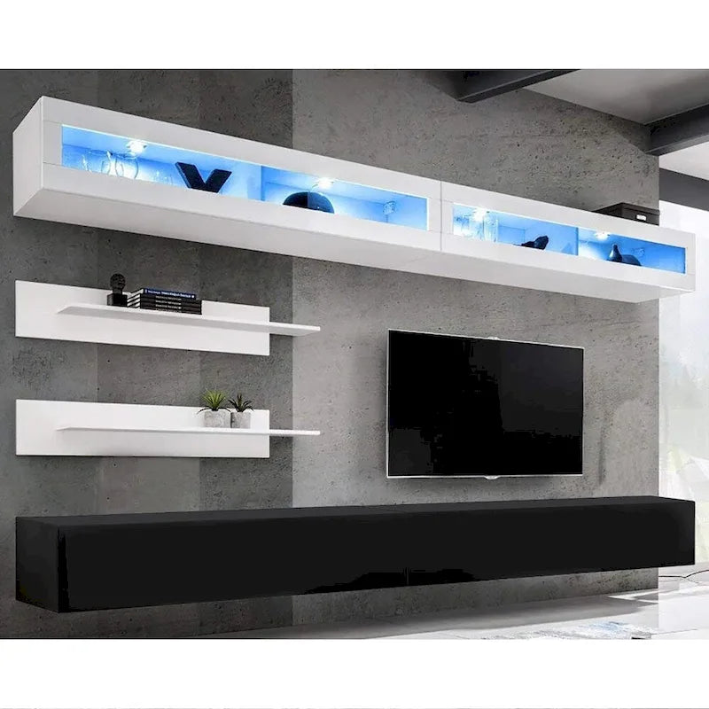 Schwebendes, modernes TV-Möbel zur Wandmontage