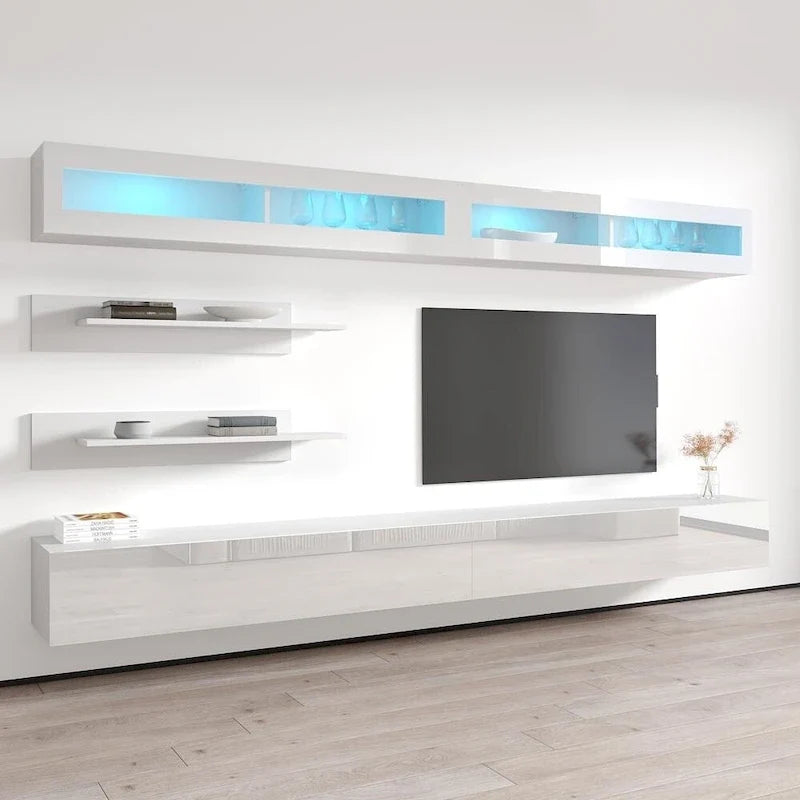 Schwebendes, modernes TV-Möbel zur Wandmontage