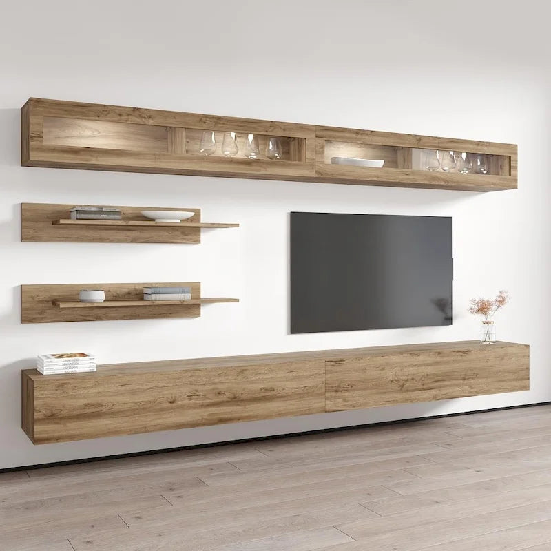 Schwebendes, modernes TV-Möbel zur Wandmontage