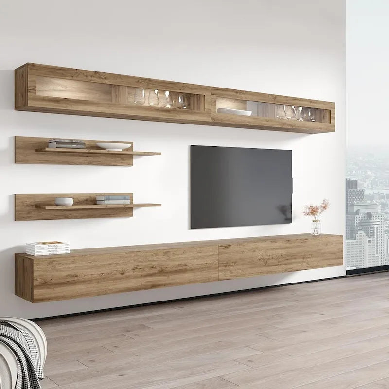 Schwebendes, modernes TV-Möbel zur Wandmontage