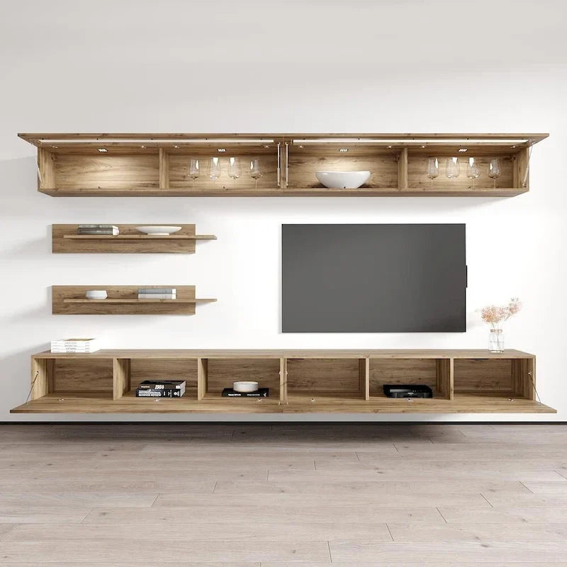 Schwebendes, modernes TV-Möbel zur Wandmontage