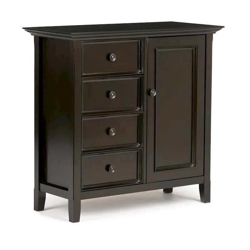 SOLID WOOD 37 inch Wide Transitional Medium Storage Cabinet - 37w x 17d x 36 h