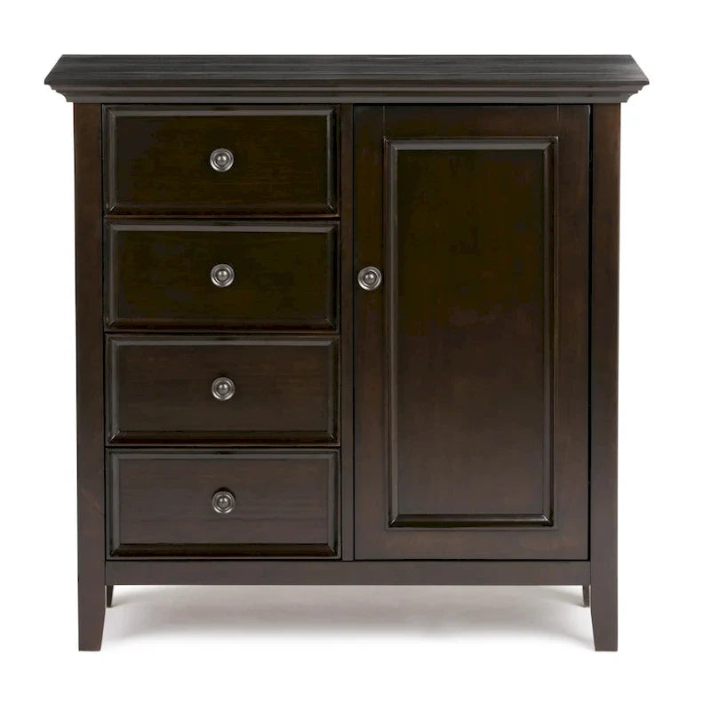 SOLID WOOD 37 inch Wide Transitional Medium Storage Cabinet - 37w x 17d x 36 h