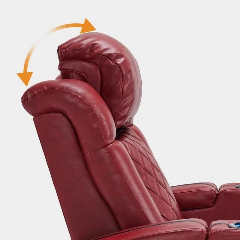 Elektrischer Relaxsessel mit verstellbarer Kopfstütze, Heimkino-Sitz mit zwei Motoren und USB-Anschluss, atmungsaktives Leder