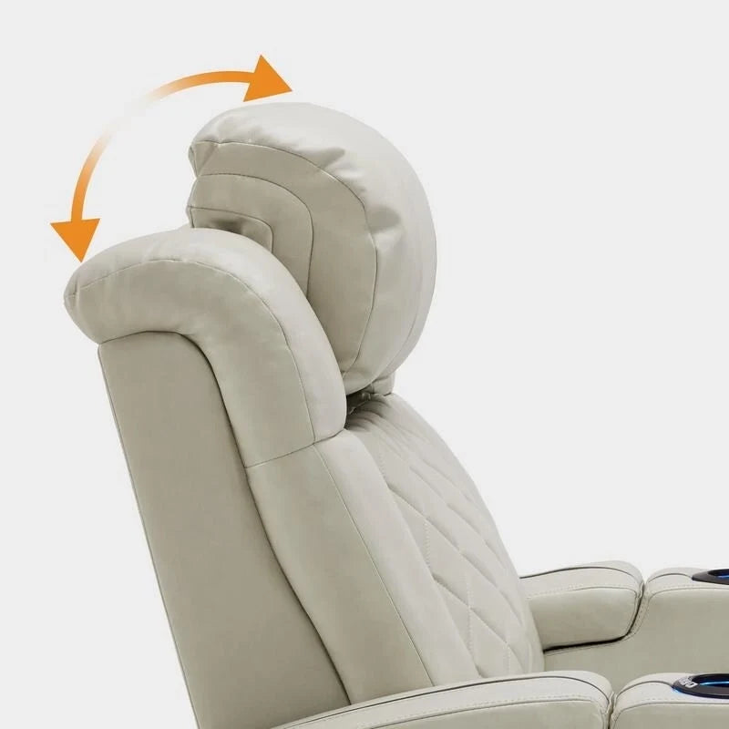 Elektrischer Relaxsessel mit verstellbarer Kopfstütze, Heimkino-Sitz mit zwei Motoren und USB-Anschluss, atmungsaktives Leder