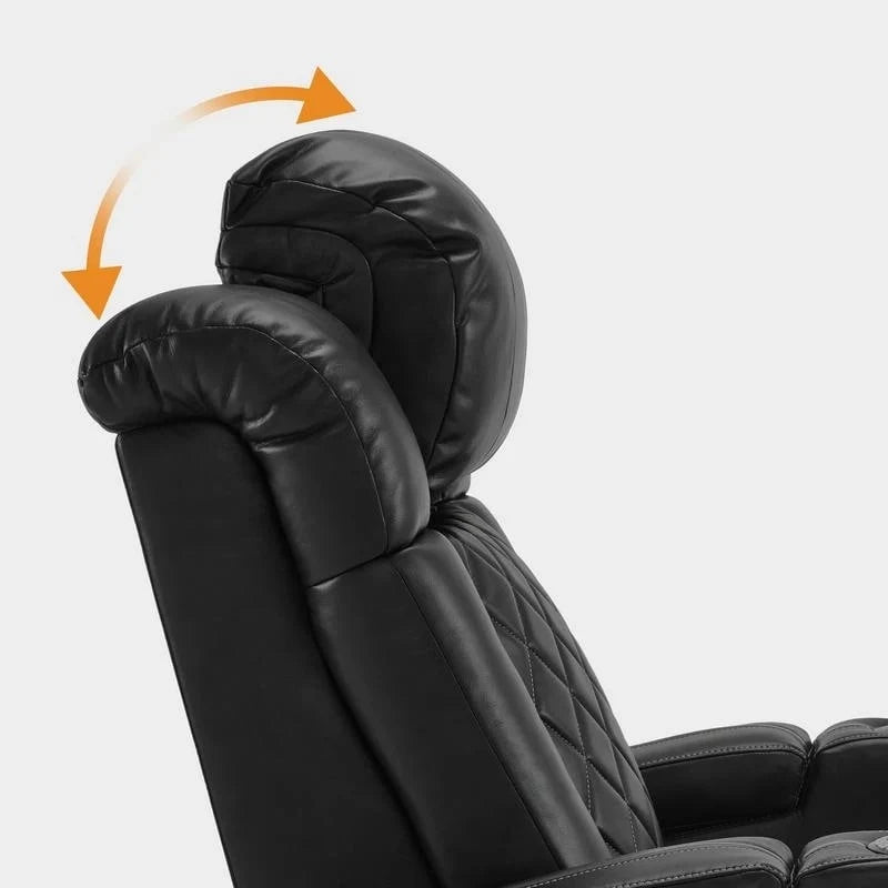 Elektrischer Relaxsessel mit verstellbarer Kopfstütze, Heimkino-Sitz mit zwei Motoren und USB-Anschluss, atmungsaktives Leder
