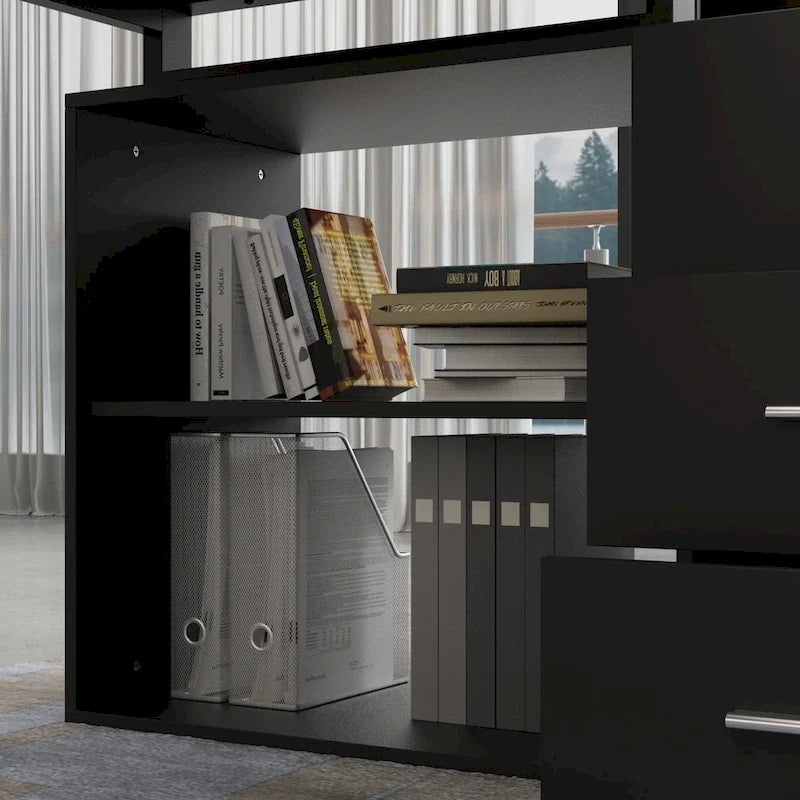 55-inch L Shaped Office Computer Desk w/ Drawers