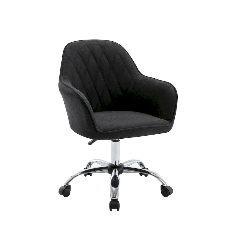 Home Office Desk Chair, Fabric And Roller Wheels