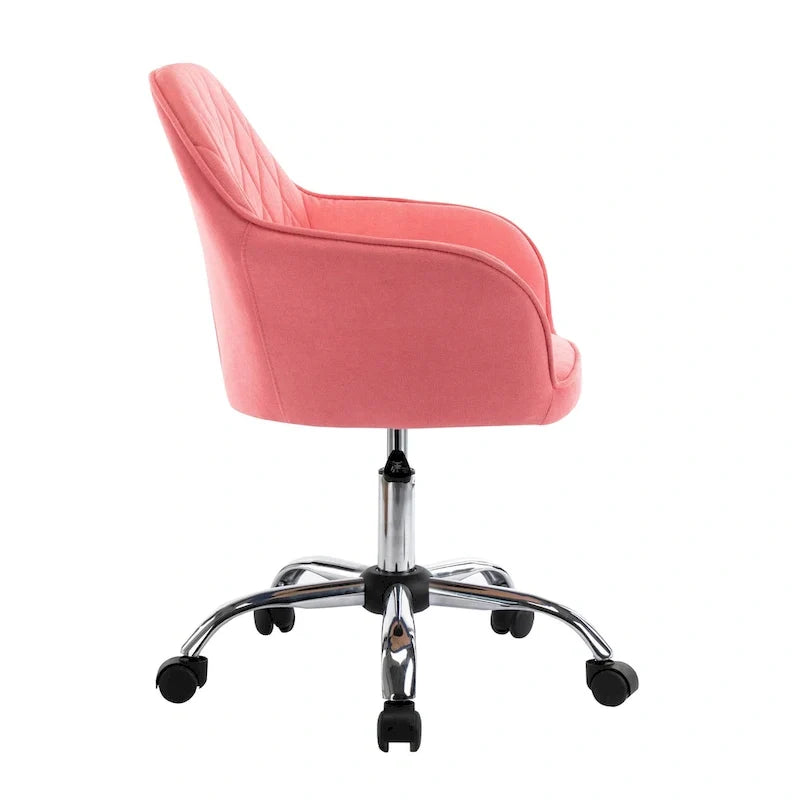 Home Office Desk Chair, Fabric And Roller Wheels