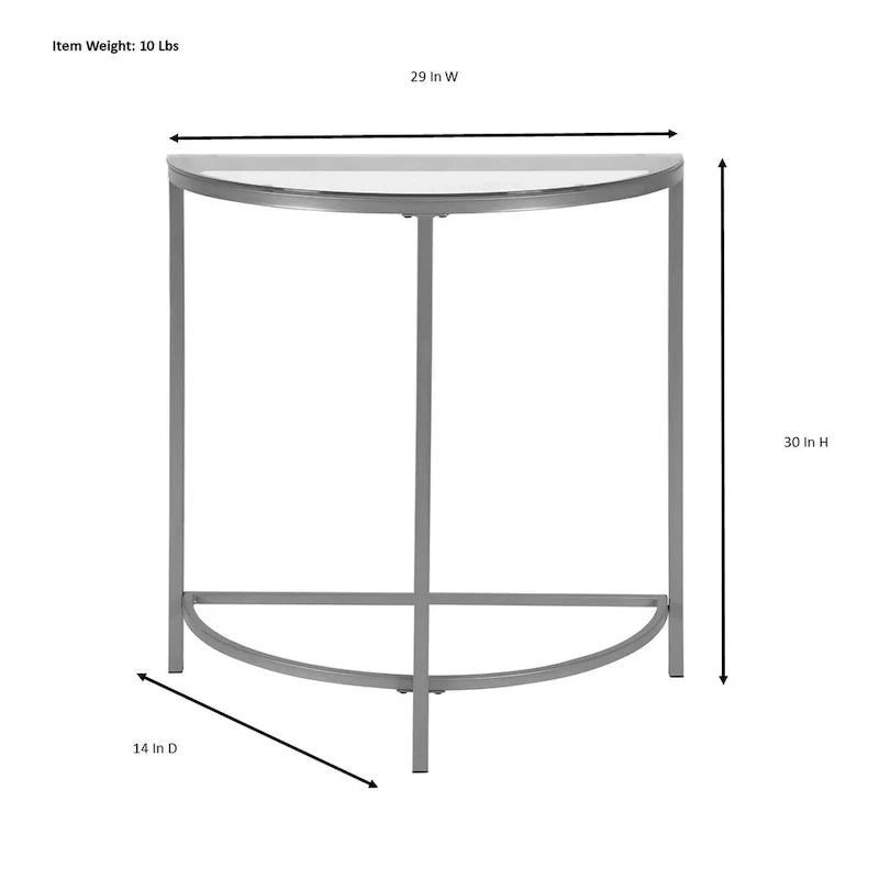 Demilune Console Table - Gold